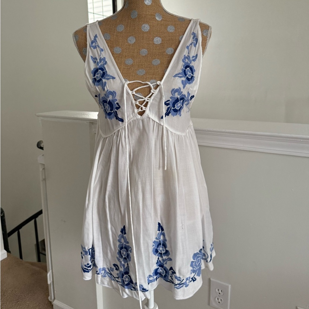 Free People white and blue dress